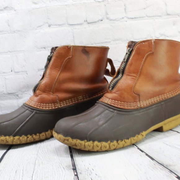 LL BEAN Sherpa Lined Front Zip Ankle Boots Size 8 N - Picture 3 of 9